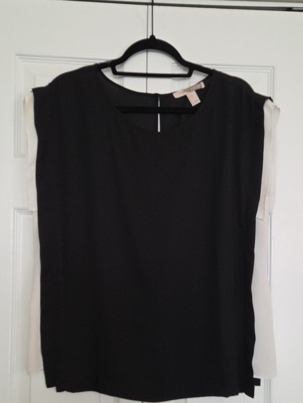 Forever 21 Black Top with Cream Contrast Sleeves